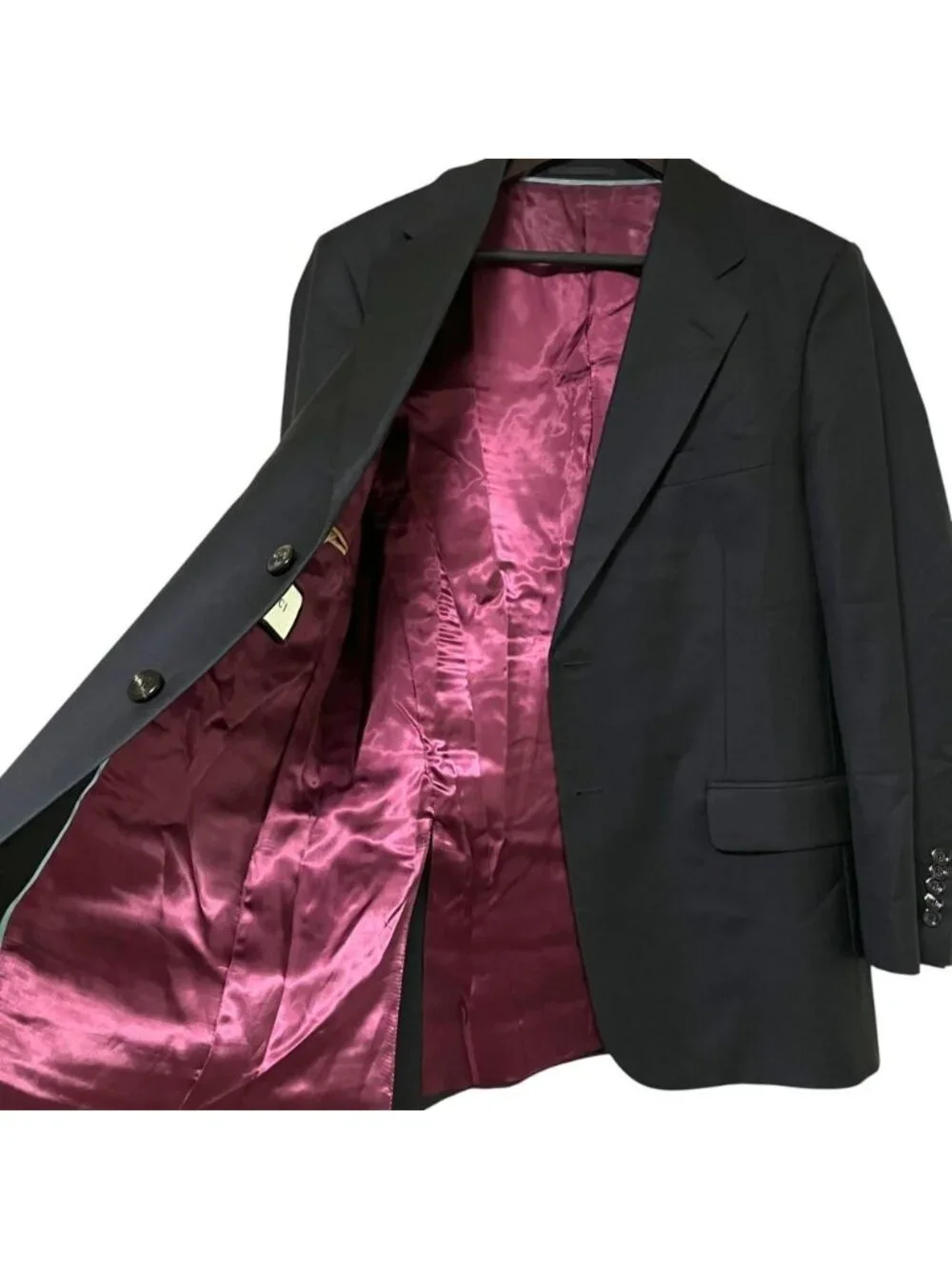 Gucci Michele Era Solid Tailored Jacket Trousers Pants Suit Set Black
